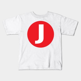 Letter J Big Red Dot Letters & Numbers Kids T-Shirt